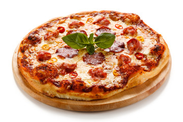 Pizza pepperoni with salami