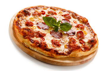 Pizza pepperoni with salami