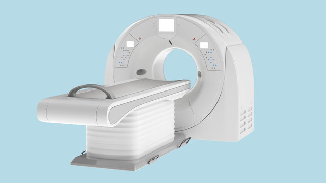 Computed tomography or computed axial tomography scan machine. 3d rendering