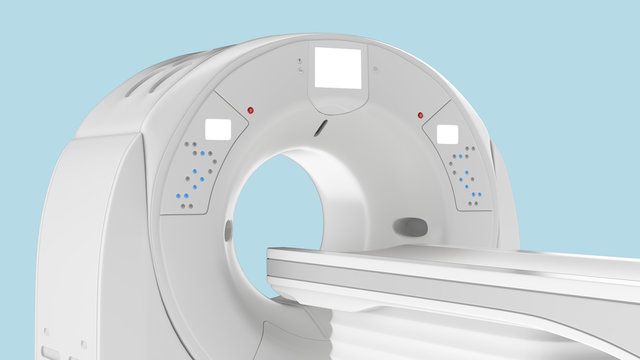 Computed tomography or computed axial tomography scan machine. 3d rendering