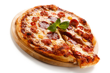 Pizza pepperoni with salami