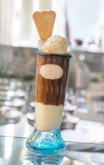 an icecream with decoration at a icecream shop