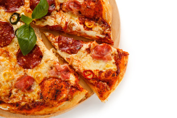 Pizza pepperoni with salami