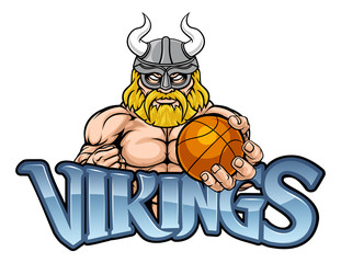 A Viking warrior gladiator basketball sports mascot