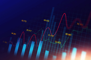 Stock market or forex trading graph in graphic concept