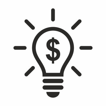 Light bulb with dollar symbol