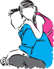 dad and daughter vector illustration