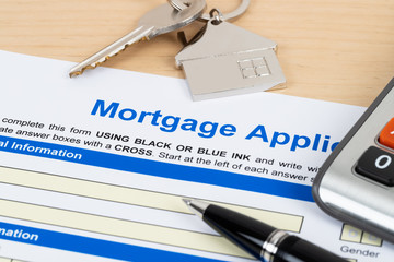 Mortgage application form, financial concept