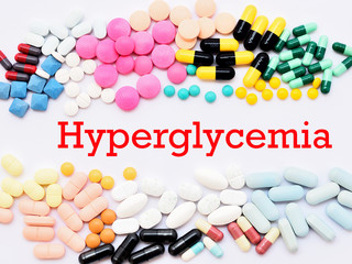 Drugs for hyperglycemia treatment, medical concept

