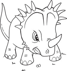 Styracosaurus Dinosaur Coloring Page Vector Illustration Art