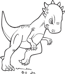 Pachycephalosaurus Dinosaur Vector Coloring Page Illustration Art