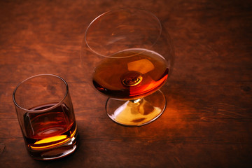 whiskey glass wooden background 