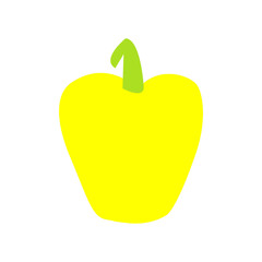 Magnificent design of yellow bell pepper on the white background