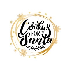 Cookies for Santa Lettering Doodle Winter Branch