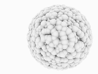 Living microparticle cell 3d illustration