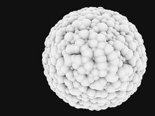 Living microparticle cell 3d illustration