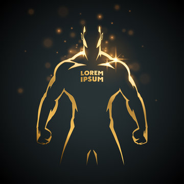 Athlete man gold silhouette