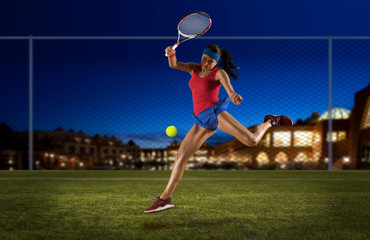 Naklejka premium Female tennis player