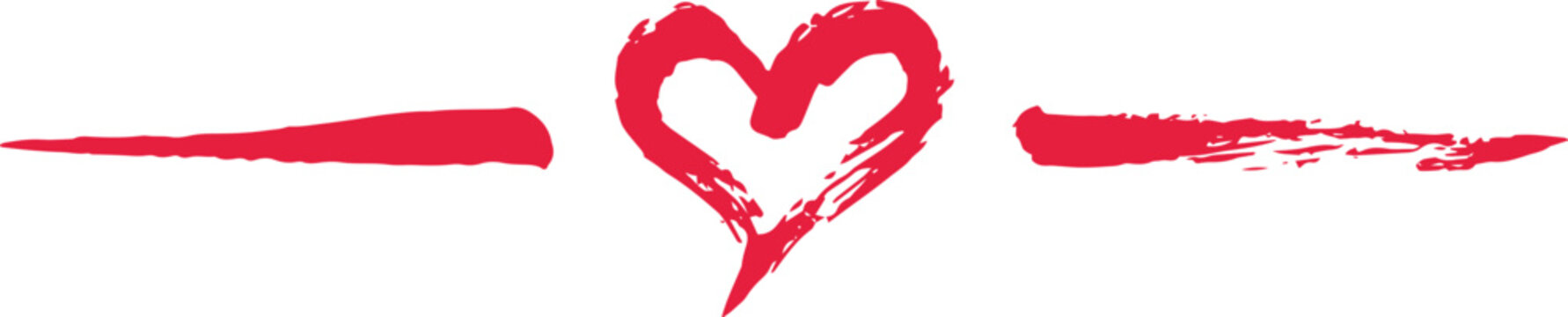 Grunge hand painted Valentine's Day heart divider