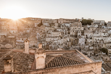 Matera in region Bazylikata, Italy - commonly referred to as "town carved out of the rock"