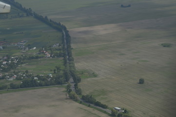 aerial view of countryside