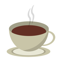 coffee hot drink in cup on dish