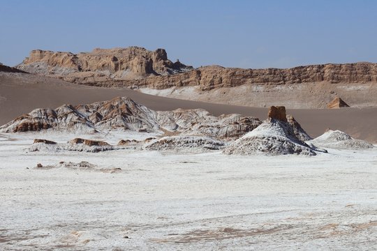 Salt surface in the Valley of the Moon, Valle de la Luna, San Pedro de Atacama, Antofagasta, Chile, South America