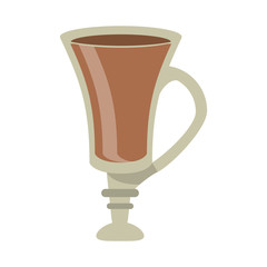 Coffee hot drink in glass cup