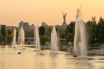 Fountains on the Rusanovsky channel in Kiev