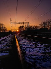 Tory kolejowe - zachód słońca