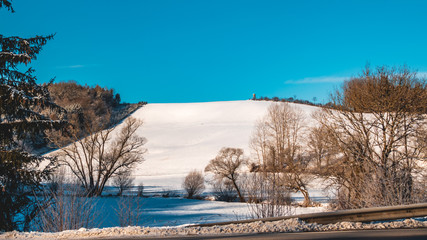 Beautiful winter view near Schoenberg-Bavarian Forest-Bavaria-Germany