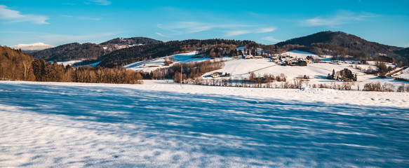 Beautiful winter view near Schoenberg-Bavarian Forest-Bavaria-Germany