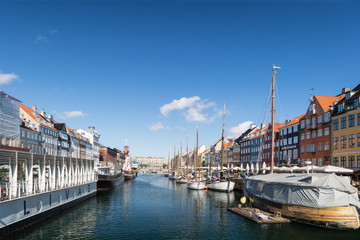 Fototapeta na wymiar Copenhagen, Denmark. Nyhavn a 17th century harbour