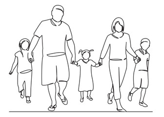 family mom dad two daughters and son