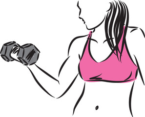fitness 1 woman vector illustration