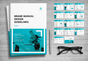 Brand Manual Layout with Teal Accents