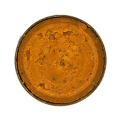 Open can of chickpea soup