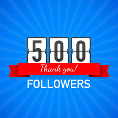 500 followers, Thank You,  social sites post. Thank you followers congratulation card. Vector illustration.