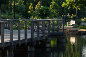 Obraz premium bench on boardwalk