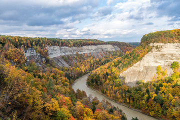 The Genesee River Winds Around the Big Bend in New York's Letchworth State Park