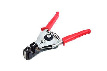 wire stripper red color, close up isolate