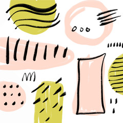 Abstract scandinavian style pattern, geometric shapes. Vector illustration.
