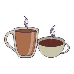 Coffee drinks concept blue lines