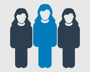 User Team Icon. Standing Male symbols on gray background. Flat style vector EPS.