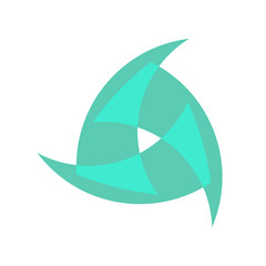 Green geometric abstract logo template, logotype, emblem. Triangle