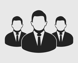 Corporate Team Icon. Employees behind the leader.