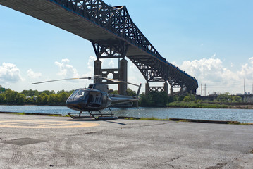 Helicopter on platform before launch