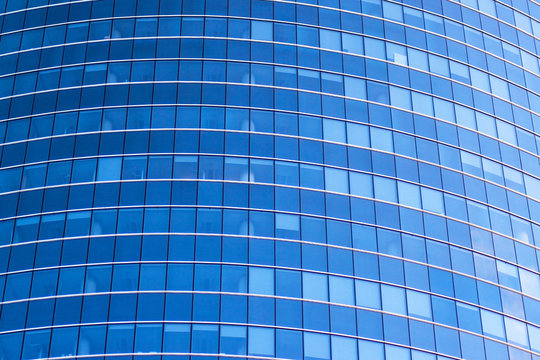 Endless windows of modern skyscraper in the city