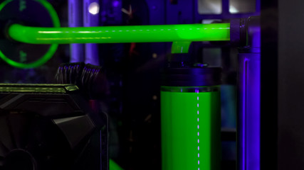 Liquid cooling, high-end technologies, green toxic water as biohazard in lab