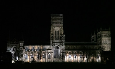 Durham Cathedral Spotlight at Night